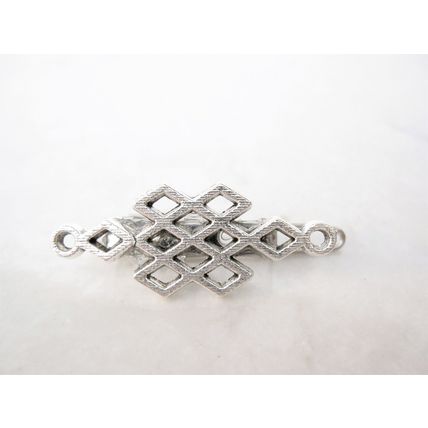 Small silver geometric design metal hair clip barrette for fine hair