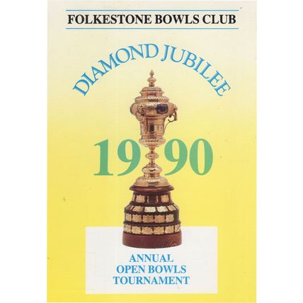 Folkestone Kent Bowls Sports Club Hand Signed 1990 Postcard