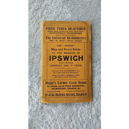 antique vintage the "handy" map and street guide ipswich adverts 20s 30s 40s vtg