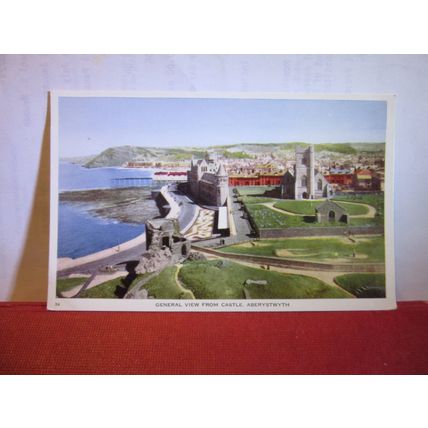 ABERYSTWYTH FROM the CASTLE unused vintage postcard =