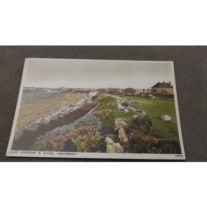 J.Salmon Postcard - Cliff, Gardens & Sands Westbrook - Margate, Kent