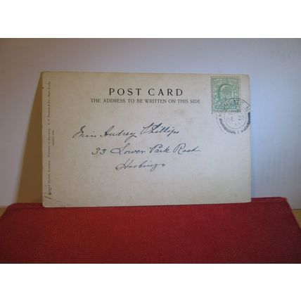 CHICKS used antique postcard by Ernest Nister 1907? pm =