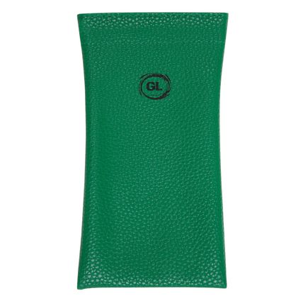 Soft Faux Leather Spring Snap Top Glasses Case (Green)