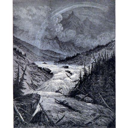 TRIBUTARIES OF THE MISSISSIPPI 1885 Doré - Chateaubriand ANTIQUE ENGRAVING