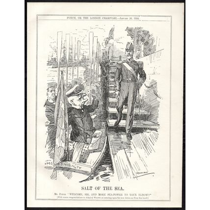 SALT OF THE SEA 1910 Leonard Raven-Hill Admiral Wilson PUNCH CARTOON PAGE