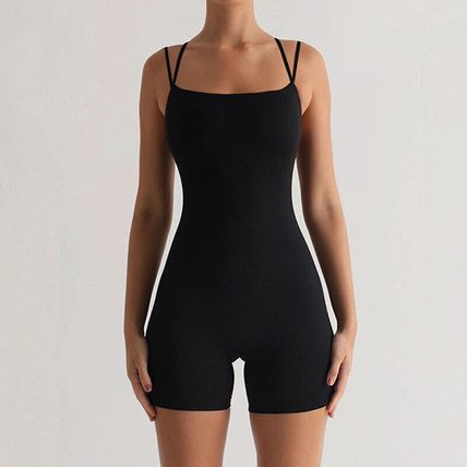 Casual Fashion Sleeveless Solid Unitards Playsuits for Women Outfits Rompers