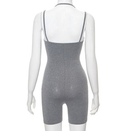 Casual Fashion Sleeveless Solid Unitards Playsuits for Women Outfits Rompers