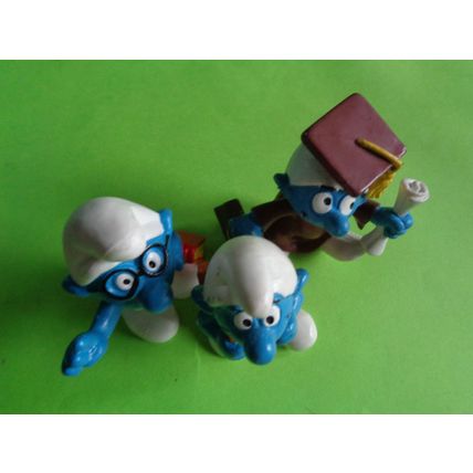 Job lot of 9 modern smurfs telephone smurfette tennis papa brainy judo chef