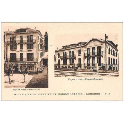 65 - Lourdes - Hôtel de Biarritz et maison Latapie