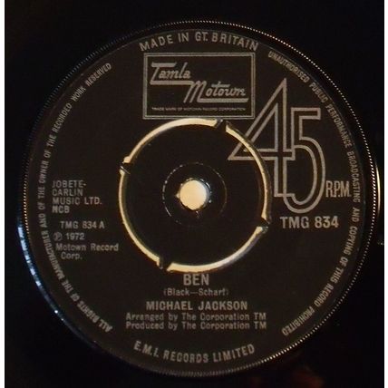 Michael Jackson - Ben - 7" Vinyl - 1st Pressing - Graded Very Good+