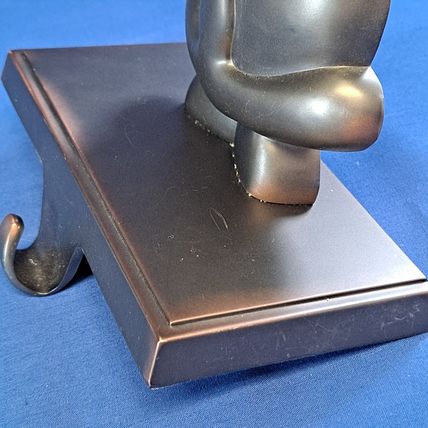 Brown Metal SANTA Christmas STOCKING HANGER Mantel Sitter Holder