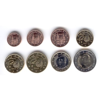 Spain 2007 - Set of 8 Euro Coins (UNC)