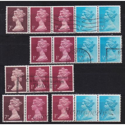 ENGLAND GREAT BRITAIN [Zdr] Lot ( O/used ) [12] Machin se-tenant 5x..2x