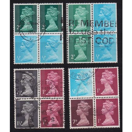 ENGLAND GREAT BRITAIN [Zdr] Lot ( O/used ) [15] Machin se-tenant div. 4er