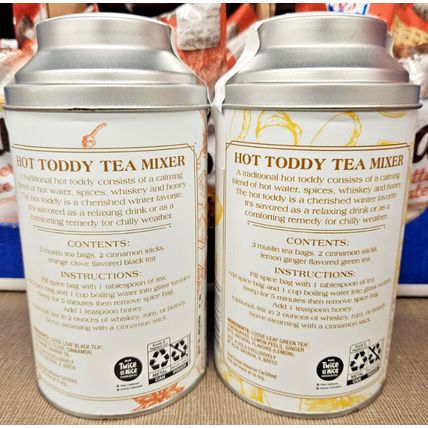 Benner Tea Co Hot Toddy Tea Mixer Orange Clove & Lemon Ginger 1.6oz 45g (2 Tins)