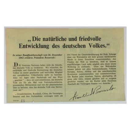 Original WW2 American Air Drop Propaganda Leaflet. - Code USG.34. - 1944.