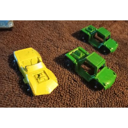 7 Old Tootsie Toys & Midget Toys 1:64 Scale 2 Roadsters 3 vets 2 other 1960s GC