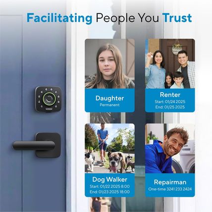 ULTRALOQ U-Bolt Pro Wifi Smart Lock with Door Sensor, 8-In-1 Keyless Entry Door