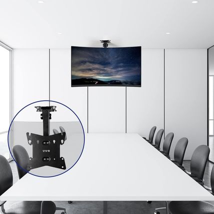VIVO Black Manual Flip down Mount Folding Pitched Roof Ceiling Mounting for Flat