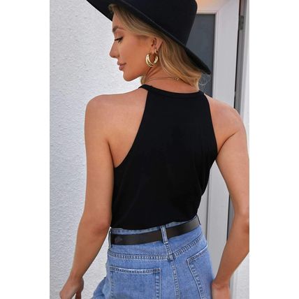 Black Glitter USA Letters Graphic Tank Top