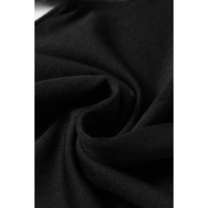 Black Solid Color Slim Fit Lightweight Crew Neck Sweater