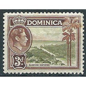 Dominica 1942 SG104 3d Olive-Green & Brown Mounted Mint ... .