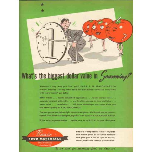 basic food materials 1946 biggest dollar value seasoning vintage ad