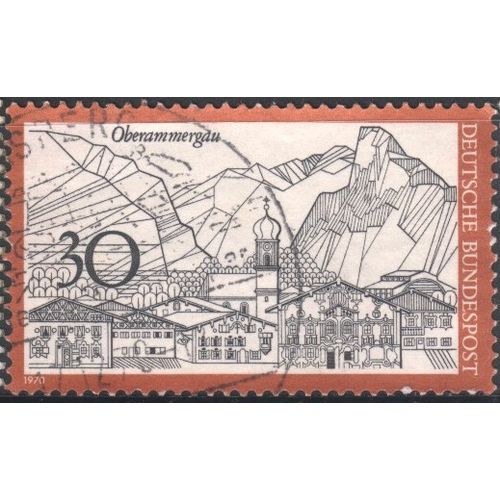 Germany 1970 - SG1523 - 10pf black & orange - Oberammergau - used