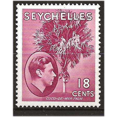 Seychelles 1942 SG139ca 18c Carmine-Lake Ord Paper Mounted Mint . ..