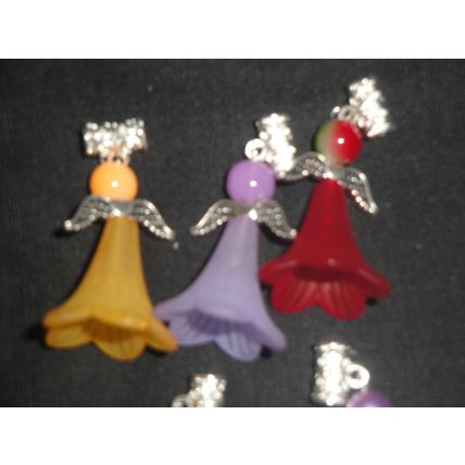 5 unique different colour 40mm angel charms for necklace bracelet