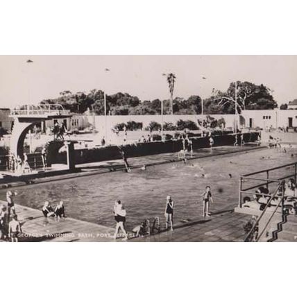 Port Elizabeth Swimming Baths St Georges Scottish RPC Sports Real Photo Postcard