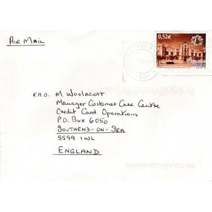 Spain 2004 Javea to Southend UK Cover written VGC