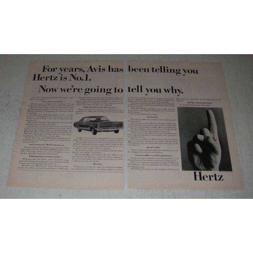 1967 Hertz Rent-a-Car Ad - Avis Has Been Telling You