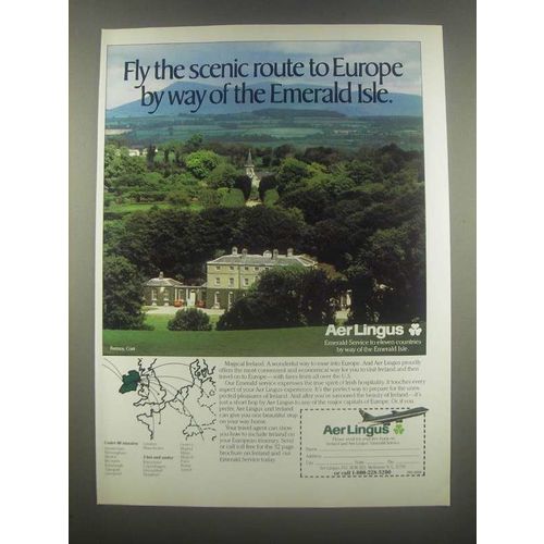 1985 Aer Lingus Ad - Fly the Scenic Route to Europe