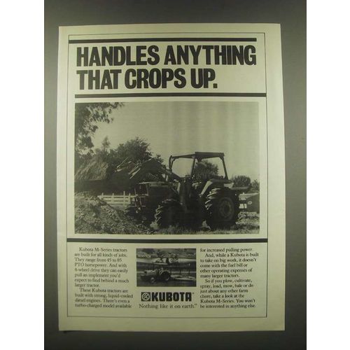 1985 Kubota M-Series Tractors Ad - Crops Up