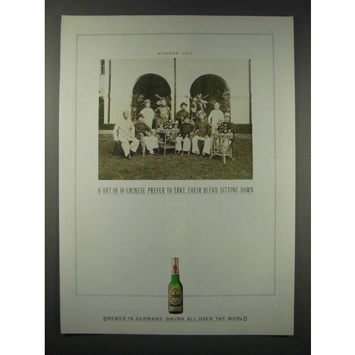 1987 Beck's Beer Ad - Chinese Prefer Sitting Down