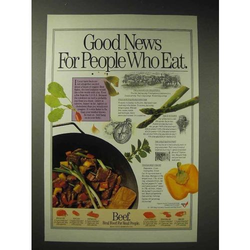 1987 Beef Ad - Good News For People Who Eat