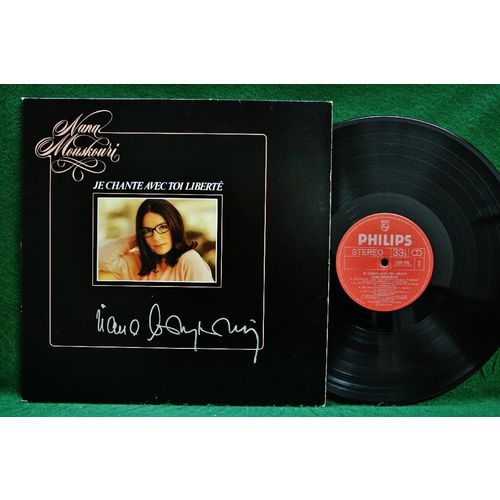 Nana Mouskouri - Je Chante Avec Toi Liberte - Jacket/Photo Signed - 6399 295-EX