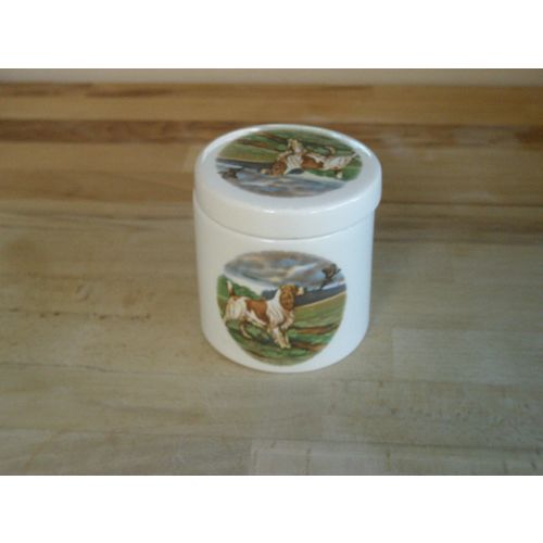 Scottish Aviemore Pottery, Wilsons Old Ryes, Working Dogs Storage Jar