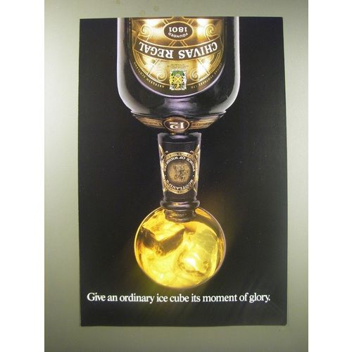 1990 Chivas Regal Scotch Ad - Give an ordinary ice cube its moment of glory