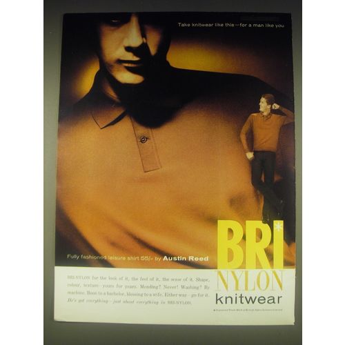 1962 BNS Bri-Nylon Ad - Take knitwear like this - for a man like you