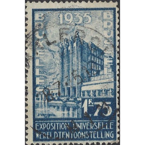 BELGIUM, Brussels International Exhib - Belgian pavilion, blue 1934, 1.75F, #3