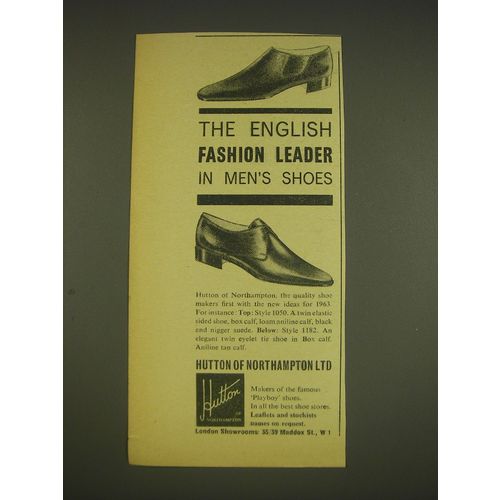 1963 Hutton Style 1050 and 1182 Shoes Ad - The English fashion leader