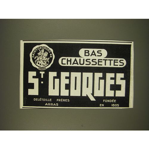 1932 St. Georges Stockings and Socks Ad - in French - Bas Chaussettes