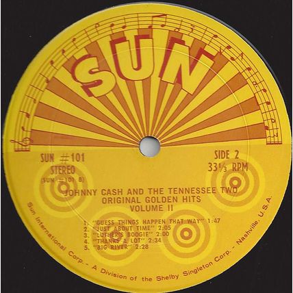 Sun #101 - Johnny Cash & The Tennessee Two - "Original Golden Hits, Volume 2"
