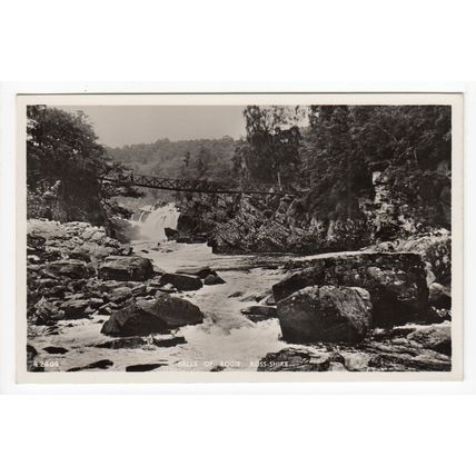 Falls of Rogie Waterfall near Strathpeffer Postcard RP J B White A2494