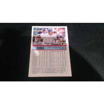 1992 Fleer Card # 321 RUben Sierra Excellent-Mint (6) Texas Rangers