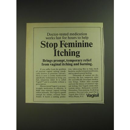 1974 Vagisil Crme Medication Ad - Doctor-tested medication works fast
