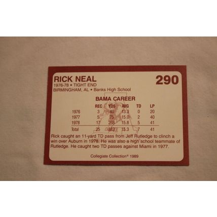 Rick Neal 1989 Collegiate Collection Alabama's Finest NO. 290