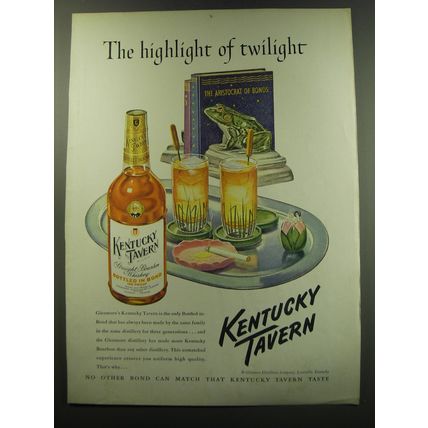 1949 Kentucky Tavern Bourbon Ad - The highlight of twilight